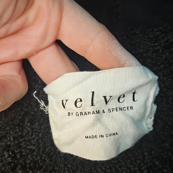 VELVET by Graham&Spencer Faux fur lined  faux suede outer draped jacket. Size S - Picture 10 of 13